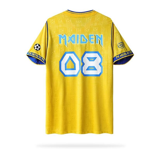 Retro 2018 West Ham United x Iron Maiden Yellow Jersey - Image 10