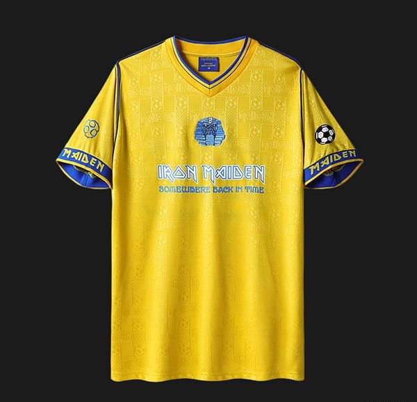 Retro 2018 West Ham United x Iron Maiden Yellow Jersey - Image 11