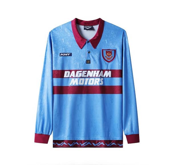 Retro 95/97 West Ham United Long Sleeve Away Blue Jersey