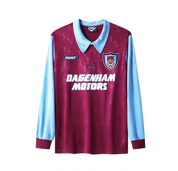 Retro 95/97 West Ham United Long Sleeve Home Jersey