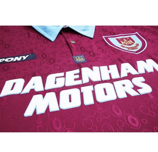 Retro 95/97 West Ham United Long Sleeve Home Jersey - Image 6