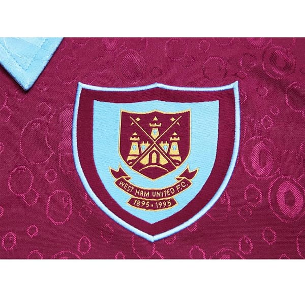 Retro 95/97 West Ham United Long Sleeve Home Jersey - Image 7