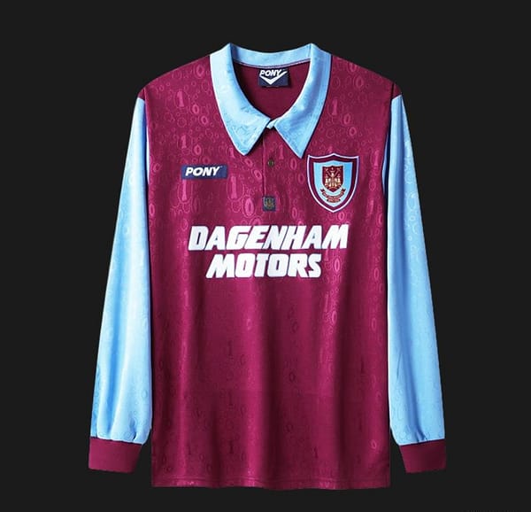 Retro 95/97 West Ham United Long Sleeve Home Jersey - Image 12
