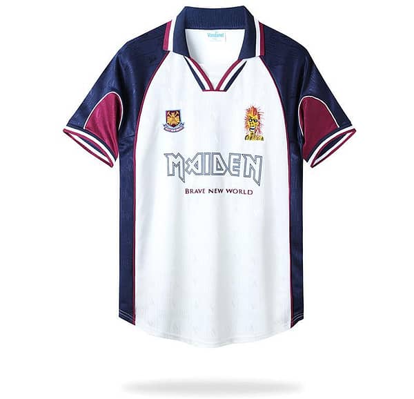 Retro 99/01 West Ham X Iron Maiden Away White Jersey