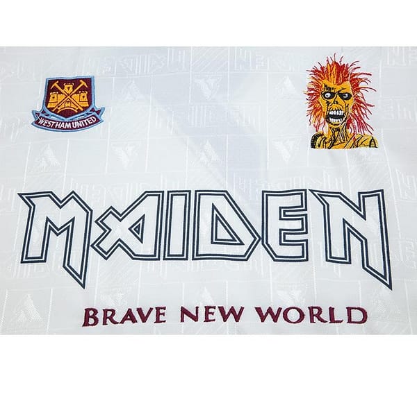 Retro 99/01 West Ham X Iron Maiden Away White Jersey - Image 8