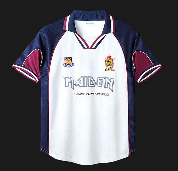 Retro 99/01 West Ham X Iron Maiden Away White Jersey - Image 12