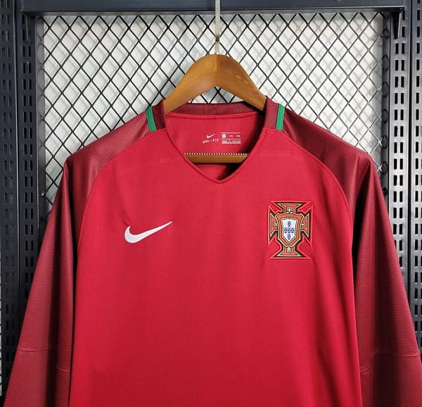 Retro 2016  Portugal Home Long Sleeve Jersey - Image 5