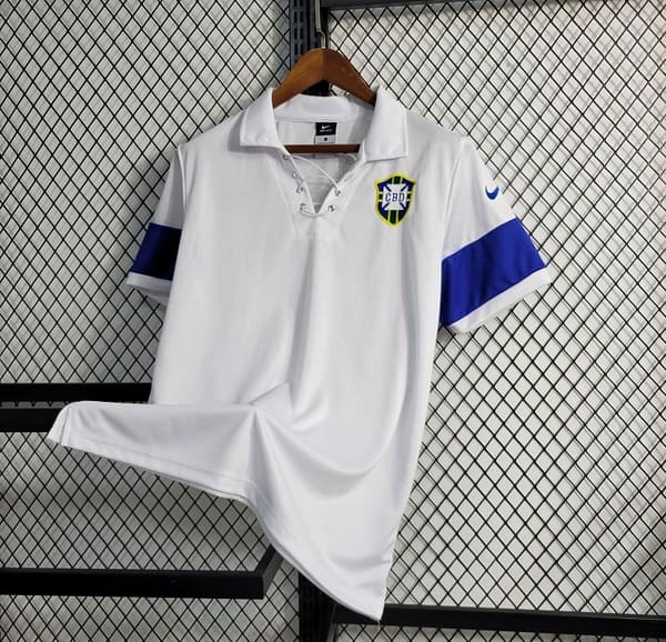 Retro 2004 Brazil White Jersey - Image 4