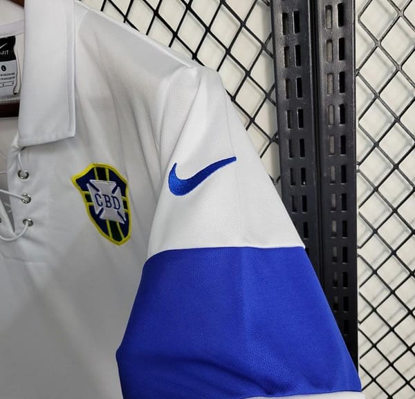 Retro 2004 Brazil White Jersey - Image 5