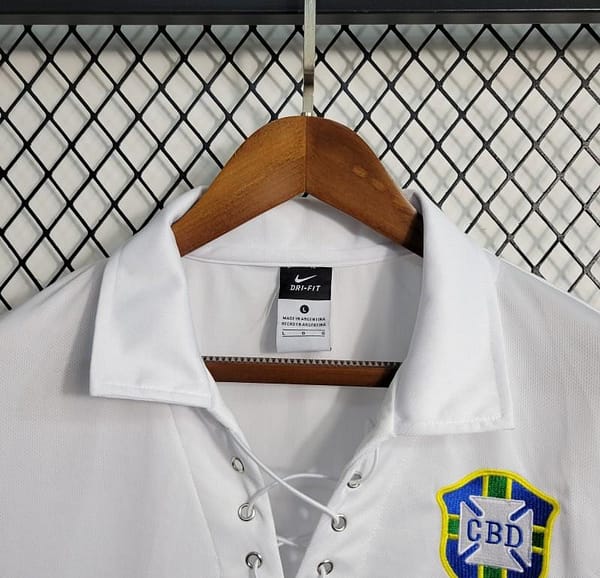 Retro 2004 Brazil White Jersey - Image 7