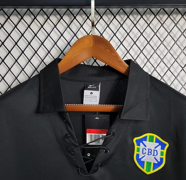 Retro 2004 Brazil Special Edition Black Long Sleeve Jersey - Image 5