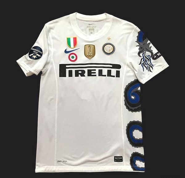 Retro 10/11 Inter Milan Away White Jersey With Full Patches - Image 13