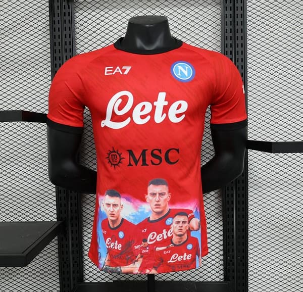 Player Version SSC Napoli Face Game Pierluigi Gollini Goalkeeper Jersey