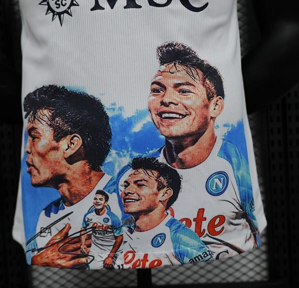 Player Version SSC Napoli Face Game Hirving Lozano Champion Jersey - Image 2
