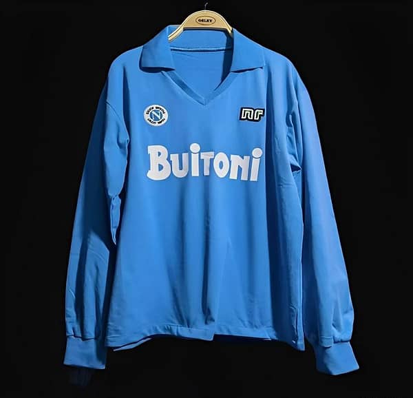 Retro Napoli 87/88 Home Long Sleeve Soccer Jersey