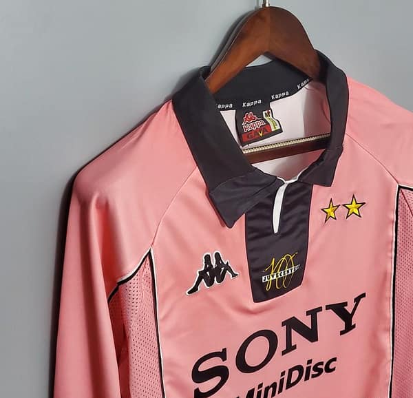 Retro 97/98 Juventus Away Pink Long Sleeve Jersey - Image 6