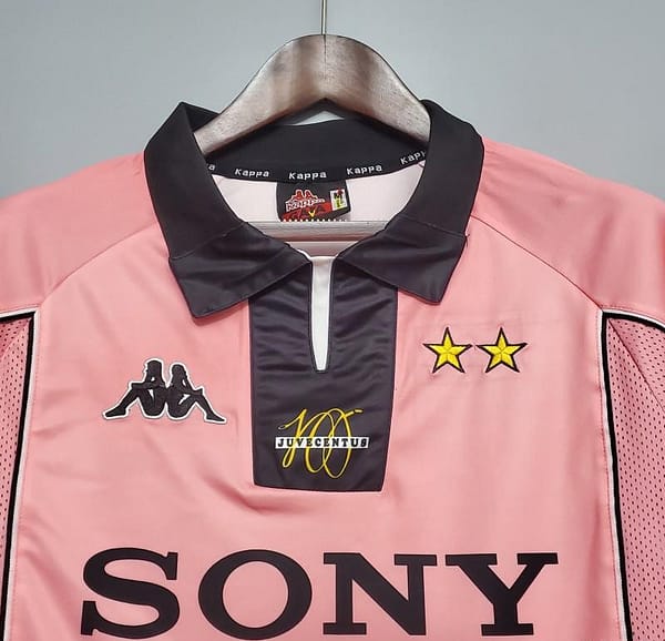 Retro 97/98 Juventus Away Pink Long Sleeve Jersey - Image 9