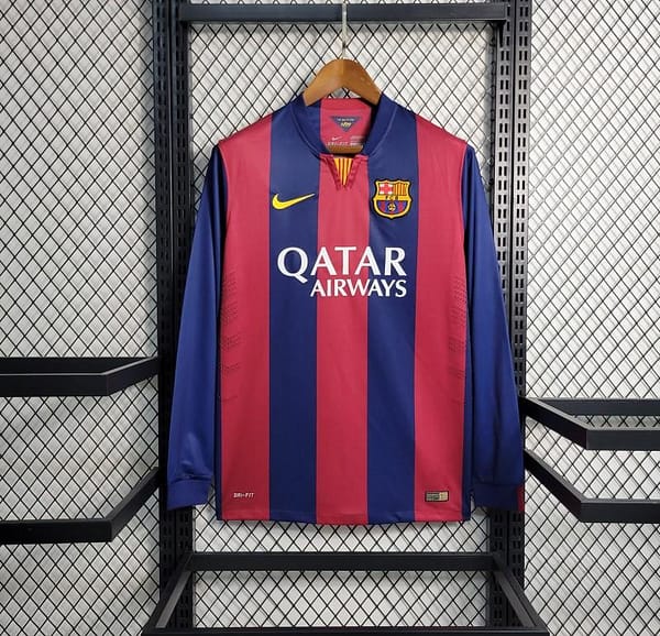Retro14-15 Barcelona Home Long Sleeve Jersey