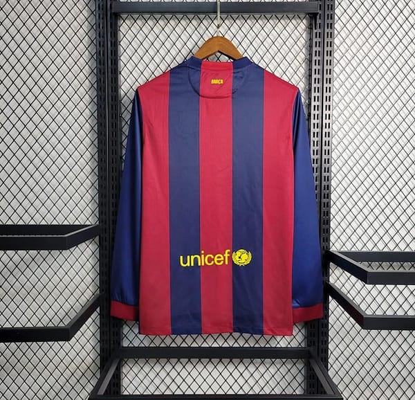 Retro14-15 Barcelona Home Long Sleeve Jersey - Image 4