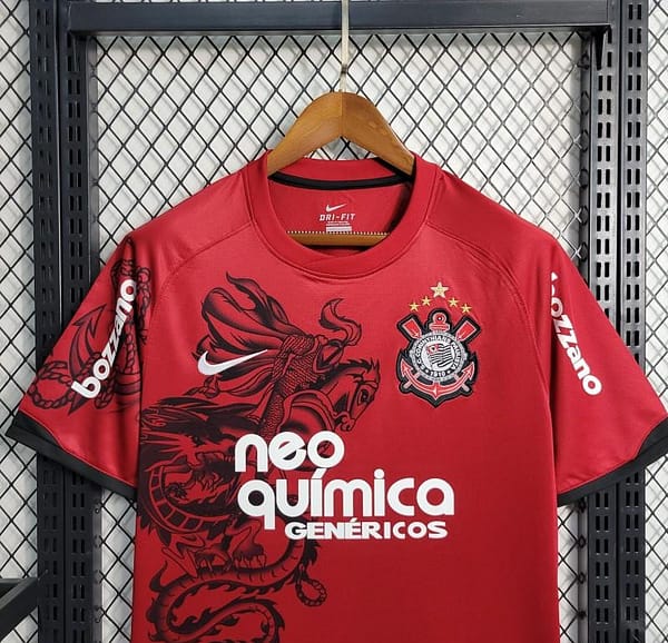 Retro 11-12 Corinthians THIRD Red Jersey - Image 4