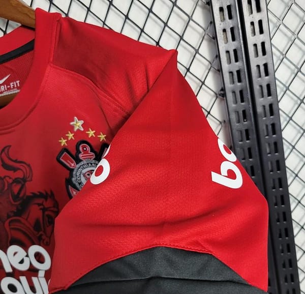 Retro 11-12 Corinthians THIRD Red Jersey - Image 5