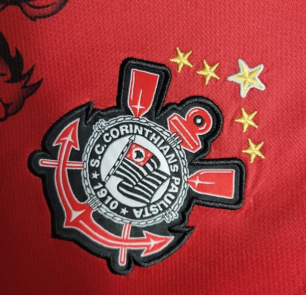 Retro 11-12 Corinthians THIRD Red Jersey - Image 7