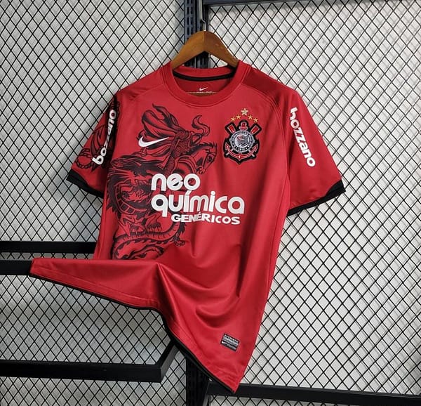 Retro 11-12 Corinthians THIRD Red Jersey - Image 10