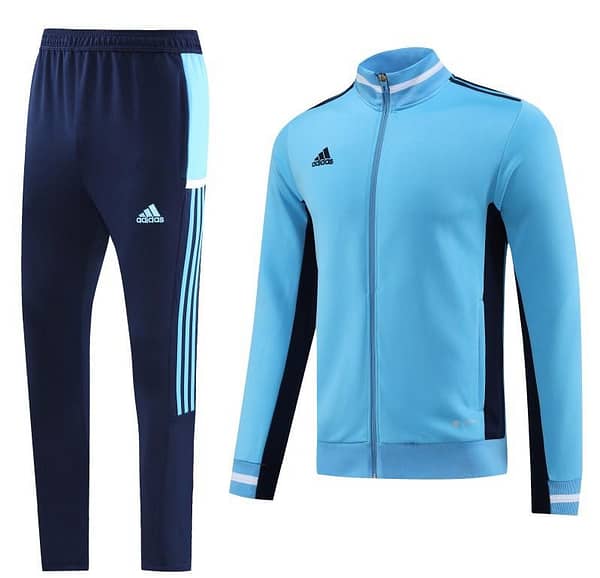 2023 Adidas Sky Blue Black Full Zipper Jacket +Pants