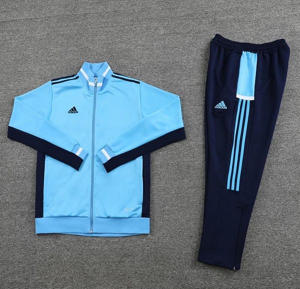 2023 Adidas Sky Blue Black Full Zipper Jacket +Pants - Image 11