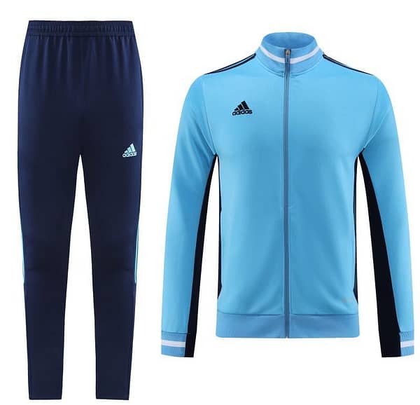 2023 Adidas Sky Blue Black Full Zipper Jacket +Pants - Image 19
