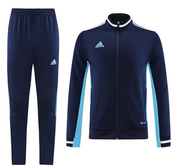 2023 Adidas Black Blue Full Zipper Jacket +Pants