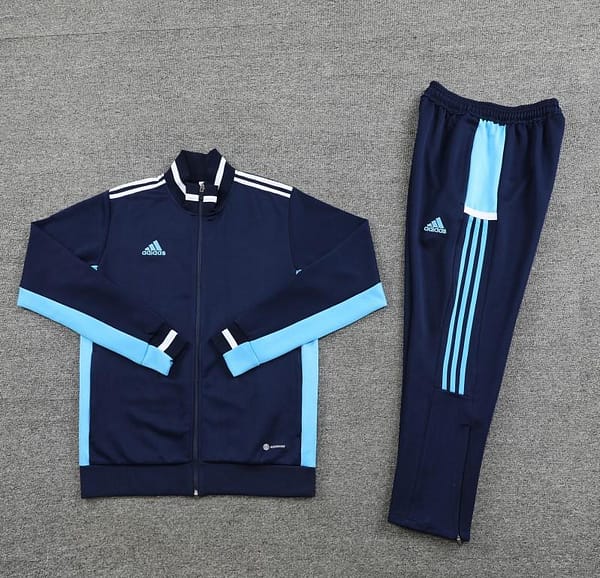 2023 Adidas Black Blue Full Zipper Jacket +Pants - Image 11