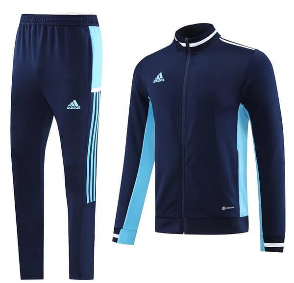 2023 Adidas Black Blue Full Zipper Jacket +Pants - Image 19