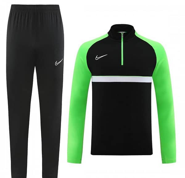 2023 NIKE Black Green Half Zipper Jacket +Pants - Image 18