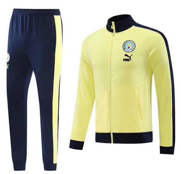 23/24 Manchester City Yellow Full Zipper Jacket +Pants