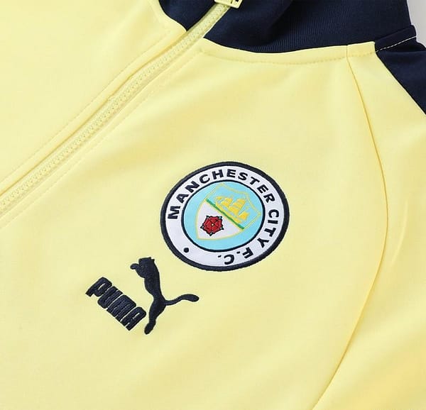 23/24 Manchester City Yellow Full Zipper Jacket +Pants - Image 9