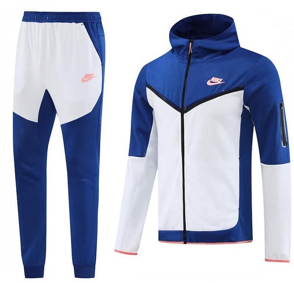 2023 Nike White Blue Full Zipper Hoodie Jacket +Pants