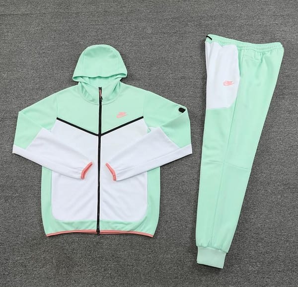 2023 Nike White Green Full Zipper Hoodie Jacket +Pants - Image 10