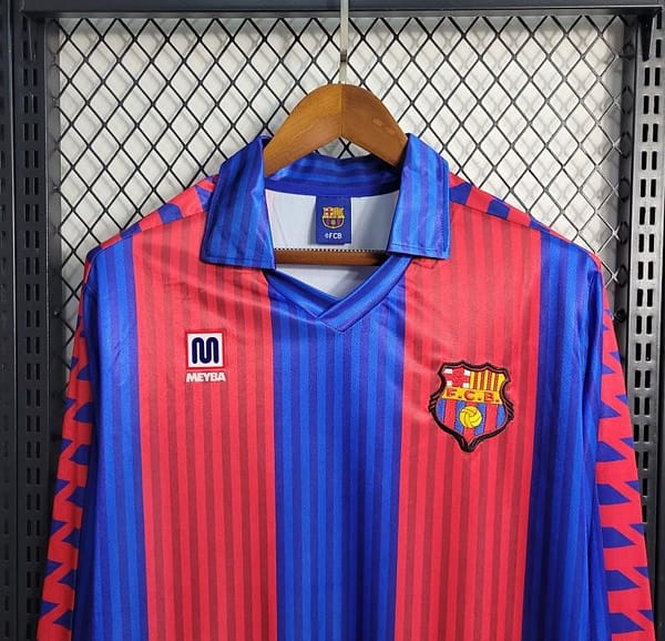 Retro 91/92 Barcelona Home Long Sleeve Jersey - Image 4
