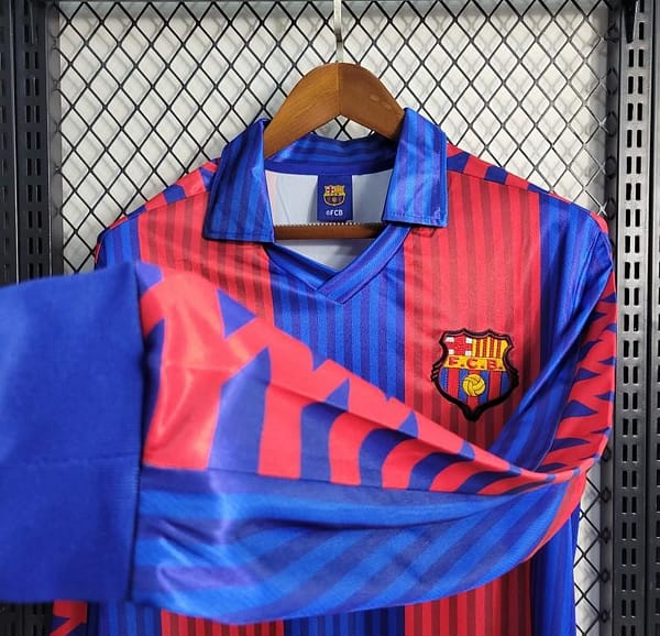 Retro 91/92 Barcelona Home Long Sleeve Jersey - Image 7