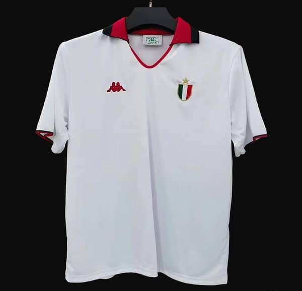 Retro 88/89 AC Miilan Away White Champion League Jersey