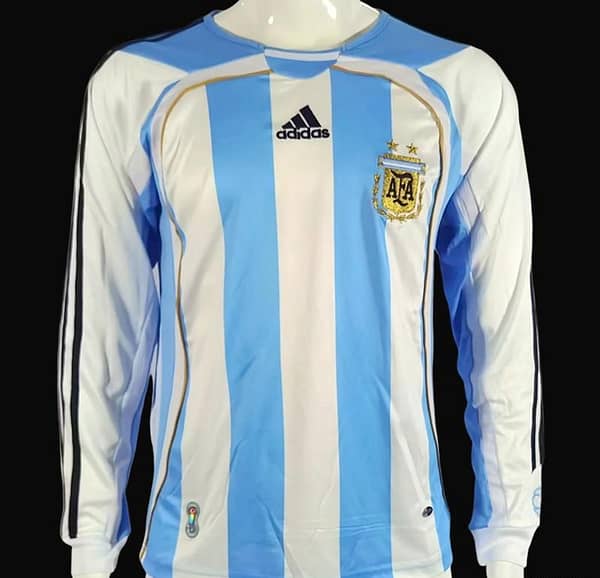 Retro 2006 Argentina Home Long SLeeve Jersey