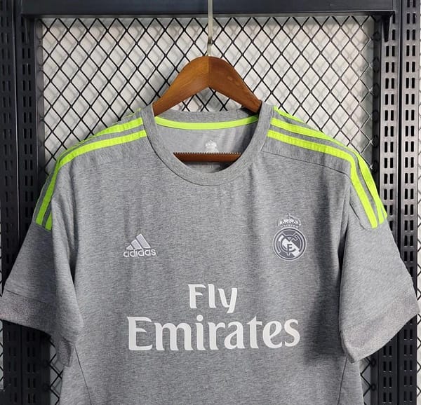 Retro 15/16 Real Madrid Away Grey Soccer Jersey - Image 3