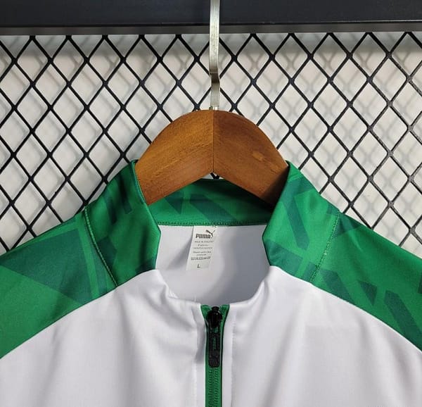 23-24 PALMEIRAS Green White Full Zipper Training Jacket - Image 4