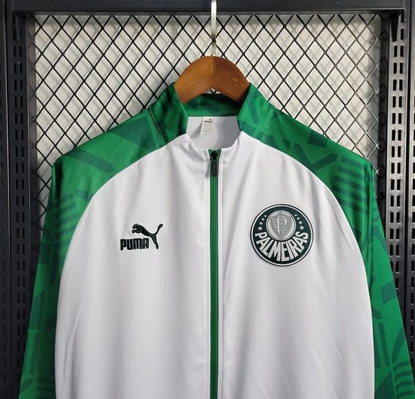 23-24 PALMEIRAS Green White Full Zipper Training Jacket - Image 7