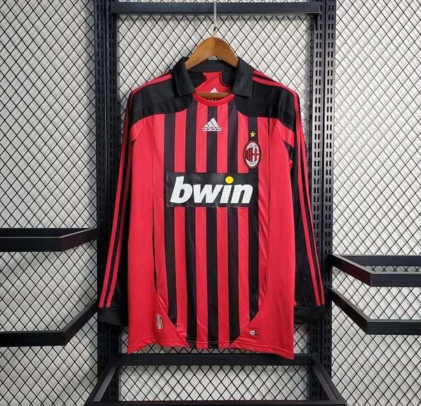 Retro 07-08 AC Milan Home Long Sleeve Jersey