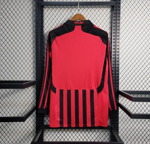 Retro 07-08 AC Milan Home Long Sleeve Jersey - Image 3