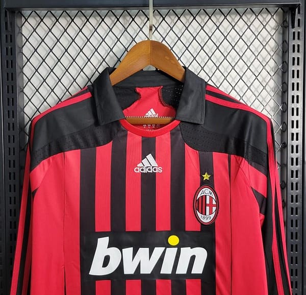 Retro 07-08 AC Milan Home Long Sleeve Jersey - Image 7