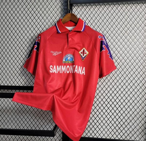 Retro 95-96 Fiorentina Third Red Jersey - Image 2