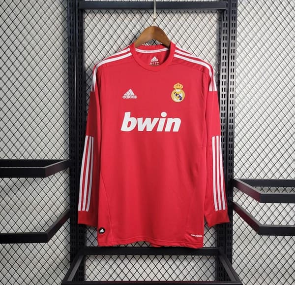 Retro Long Sleeve 11-12 Real Madrid Away Red Jersey
